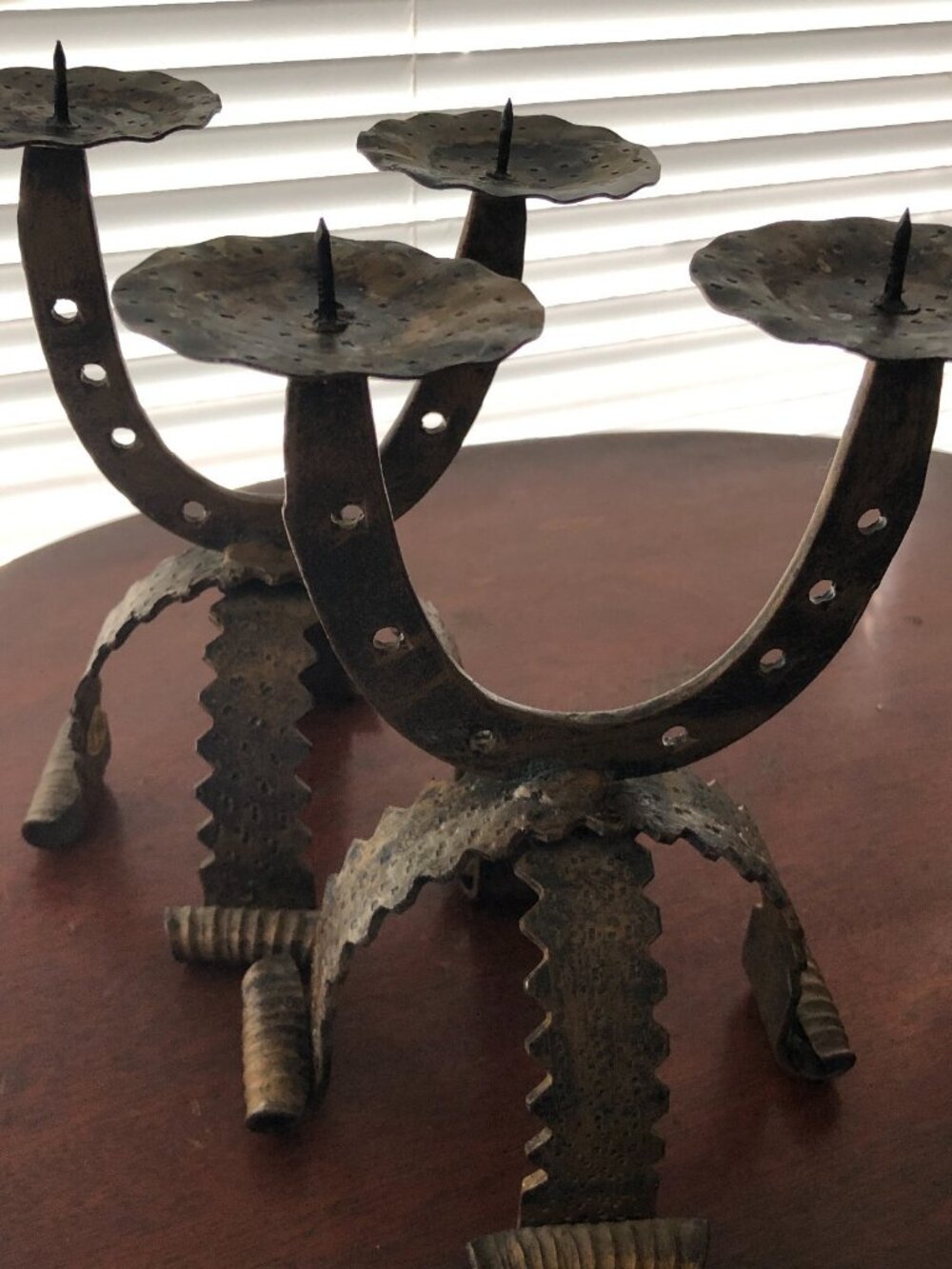 Set of 2 : Vintage Horseshoe candle holder Handcrafted in Spain